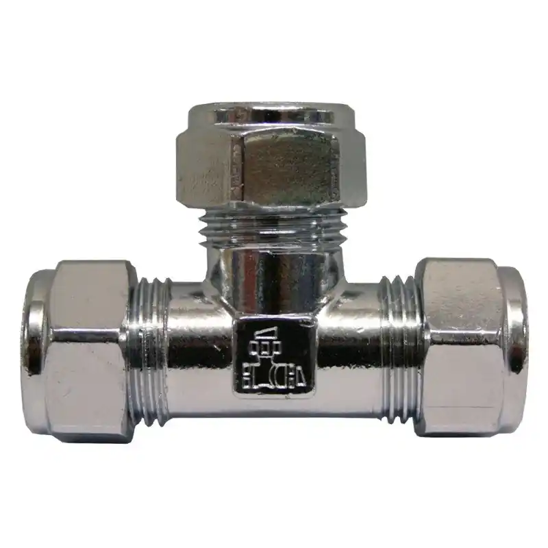 Klämringskoppling T-rör förkromad 10 mm x 10 mm x 10 mm Kampanjpris