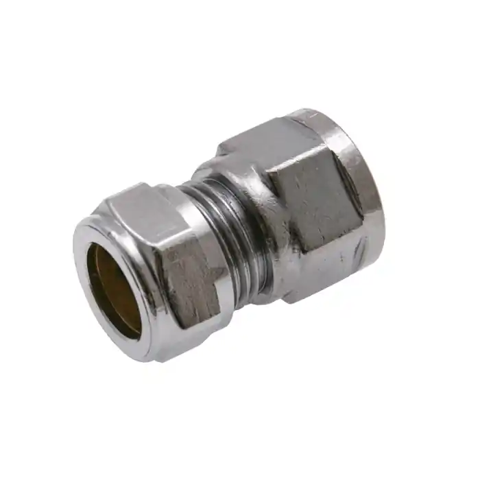 Klämringskoppling Rak invändig förkromad 10 mm x R15 Sänkt pris