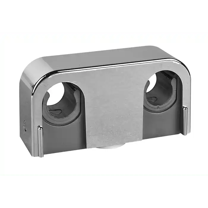 Expressleverans Faluplast Rörklamma Falu Snap 14005 dubbel krom c/c 40, 12 mm / 15 mm