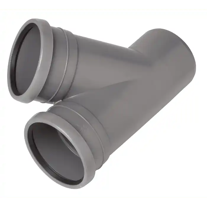 Köp online Pipelife Grenrör 45° 2 muffar inomhusavlopp grå 110 mm x 110 mm