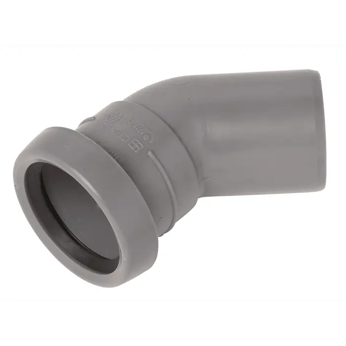 Billigare Pipelife Böj 45° med 1 muff inomhusavlopp grå 50 mm