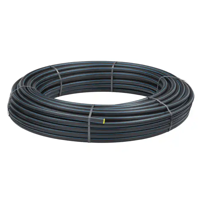 Rabatter E.M.S Pem-slang blå stripe SDR11 PN16 (150 meter) 32 x 3 mm
