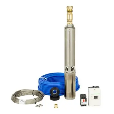 EMTEK Djupbrunnspumpspaket ST 4" 40 liter/min 3X400V djup 90 meter Fynd