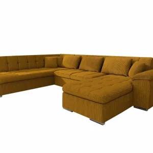 Handla nu Sakri 5-sits Hörnbäddsoffa Dark yellow - Möbler