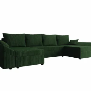 Midfeld 4-sits Hörnbäddsoffa Dark green - Möbler Säker betalning