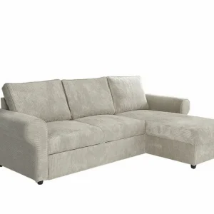 Rabatt Midfeld 3-sits Hörnbäddsoffa beige - Möbler