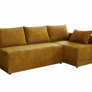 Denegal 3-sits Hörnbäddsoffa Mustard yellow - Möbler I lager