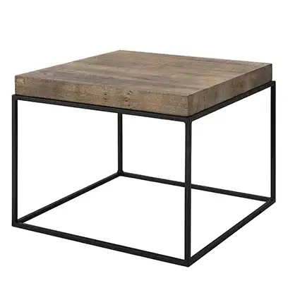 Sidobord Carlisle 65x65 cm silver back Snabb frakt