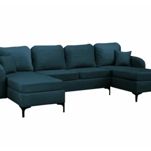 I lager Knocklong 4-sits Hörnbäddsoffa Dark blue - Möbler
