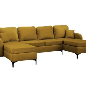 Endast denna vecka Knocklong 4-sits Hörnbäddsoffa Yellow-Green - Möbler