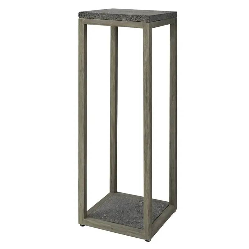 Fri frakt Torre Pidestal 100 cm teak/lava sten