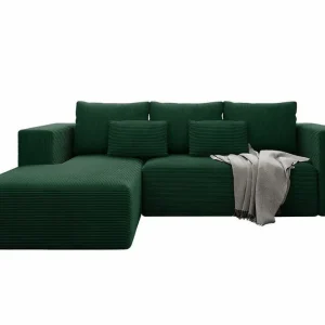 risnedsättning Listowel 3-sits Hörnbäddsoffa Dark green - Möbler