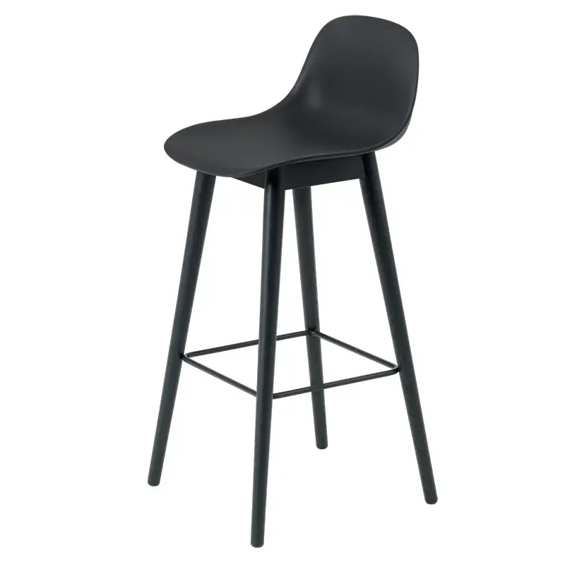 Begränsad tid Fiber barstol hög Wood Base - 75 cm - Black/Anthracite