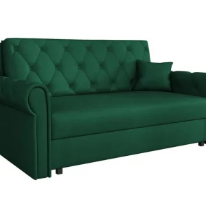 Billigare Denegal 2-sits liten bäddsoffa i Plysch Grön - Möbler