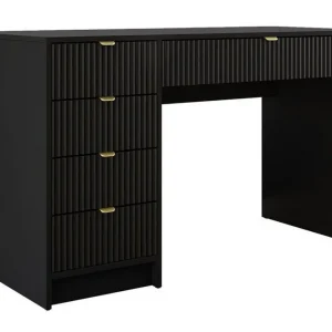 Erbjudande Novaj Sminkbord med lådor 120x55 cm Svart / Mässing - Möbler