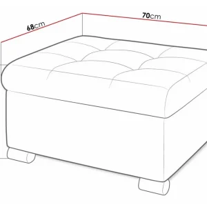 Premium Trefor Fotpall 68 cm Grå - Möbler