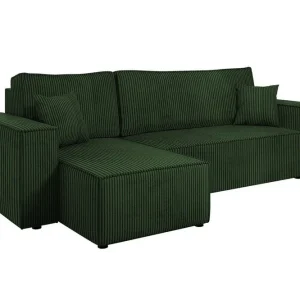 Outlet Magston 3-sits Hörnbäddsoffa Grön - Möbler