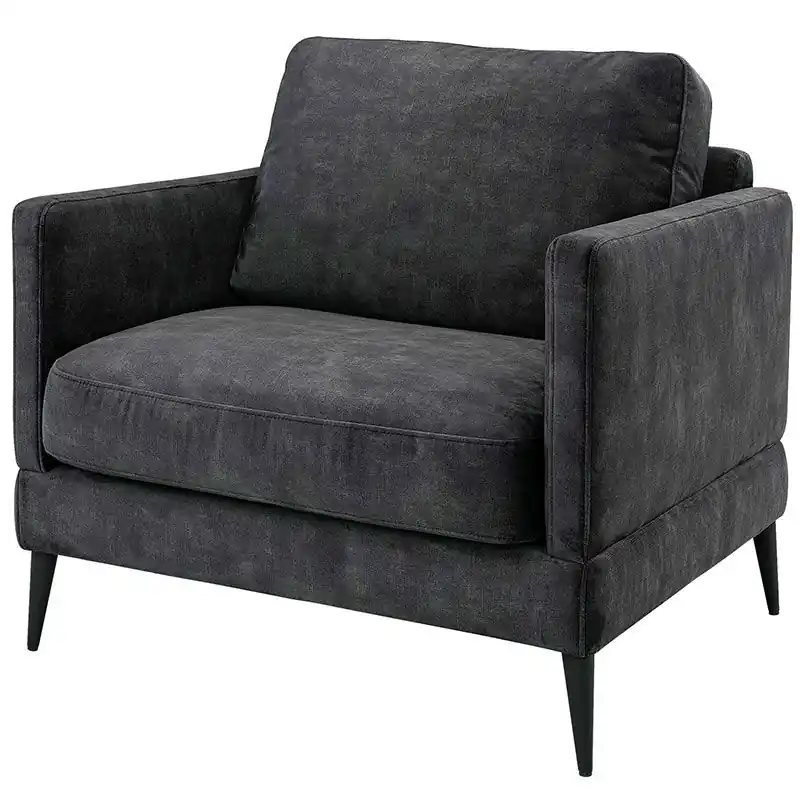 Begränsad tid Andorra Fåtölj Dark Grey Velvet