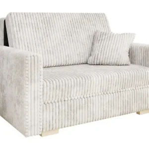 Denegal 2-sits liten bäddsoffa i Plysch Beige - Möbler Fynd