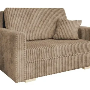 Denegal 2-sits liten bäddsoffa i Sammet Beige - Möbler Billigare