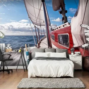 Snabb frakt FOTOTAPET En Båt Långt Från Stranden 300x231 - Inredning & dekor