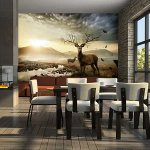 Bästa pris Fototapet Hjortar Och Fjällbäck 300x231 - Inredning & dekor