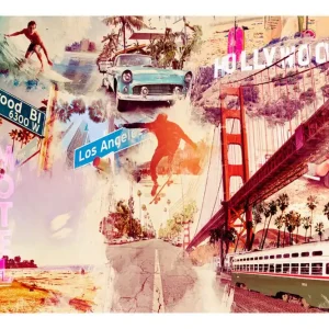 Trygg betalning Fototapet Hollywood Miami Los Angeles 200x140 - Inredning & dekor