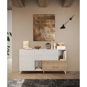 Trygg betalning Monaco Skänk 181x42 cm Vit/Brun - Förvaring