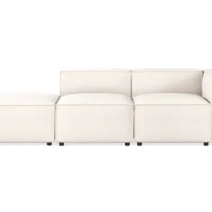 Andrarum Cubo 3-sits Djup Modulsoffa + Fotpall i Tyg Vit - Möbler Billig