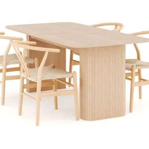 Extra rabatt Bark Kopparbo Matgrupp 180-240 cm Förlängningsbart med 4 Dastoori Matstolar Whitewash - Möbler