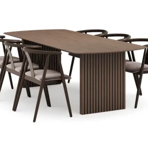 Bark Richeto Matgrupp Rökt Ek 240 cm med 6 Cytie Karmstolar Rökt ek - Möbler Premium