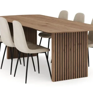 Bark Richeto Matgrupp 240 cm med 6 Polar Matstolar Naturlig finish - Möbler Fynd