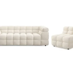 Fynd Andrarum Elise Bubblig Soffgrupp 3-sits Soffa + Fåtölj Vit - Möbler