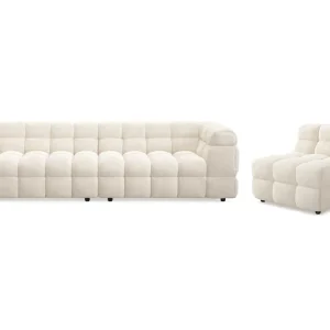 Andrarum Elise Bubblig Soffgrupp 4-sits Soffa + Fåtölj Beige - Möbler Endast idag