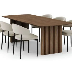 Fri frakt Bark Richeto Matbord 240 cm med 6 Sawako Stolar Ek - Möbler