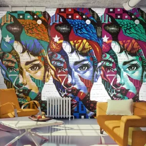 Snabb leverans FOTOTAPET Colorful Faces 300x210 - Inredning & dekor