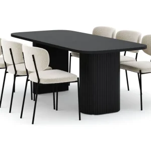 Köp nu Bark Kopparbo Matbord 200 cm med 6 Gemmiano Stolar Svart - Möbler
