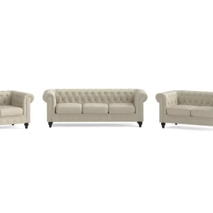 Manor House Chesterfield LYX 3+2+1 - SYN0000058, SYN0000052, SYN0000063 Beige - Möbler Populärt val