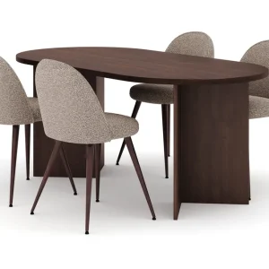 Outlet Dano Matbord 180 cm med 4 Nibe Plus Matstolar Valnöt / Greige - Möbler