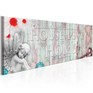 Begränsat erbjudande Tavla Home: House + Love 135x45 - Inredning & dekor