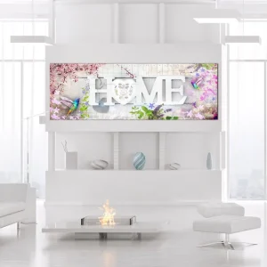 Tavla Home and Hummingbirds (1 Part) Pink Narrow 120x40 - Inredning & dekor Premium