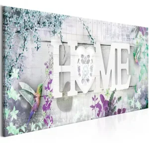 TAVLA Home and Hummingbirds (1 Part) Green Narrow 135x45 - Inredning & dekor Snabb frakt