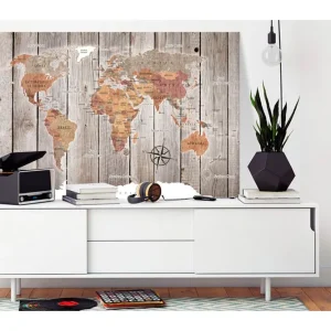 TAVLA World Map: Wooden Stories 90x60 - Inredning & dekor Begränsad tid