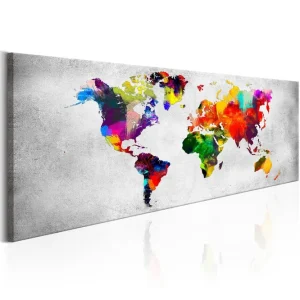 TAVLA World Map: Coloured Revolution 135x45 - Inredning & dekor Outlet