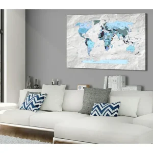 Tavla World Map: Blue Pilgrimages 60x40 - Inredning & dekor Erbjudande