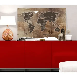 TAVLA World Map: Wooden Mosaic 120x80 - Inredning & dekor Begränsad tid