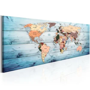 Tavla World Maps Sapphire Travels 150x50 - Inredning & dekor Trygg betalning