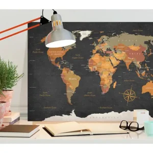Tavla World Map: Secrets of the Earth 60x40 - Inredning & dekor Populärt val