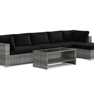 Begränsad tid Comfort Garden Bahamas utomhus divansoffa 6-sits med vändbar divan och bord med hylla Grå - Utemöbler & utemiljö