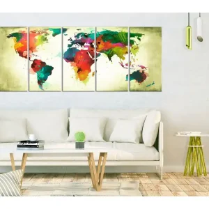 Tavla Unusual World Map 200x80 - Inredning & dekor Bästa pris